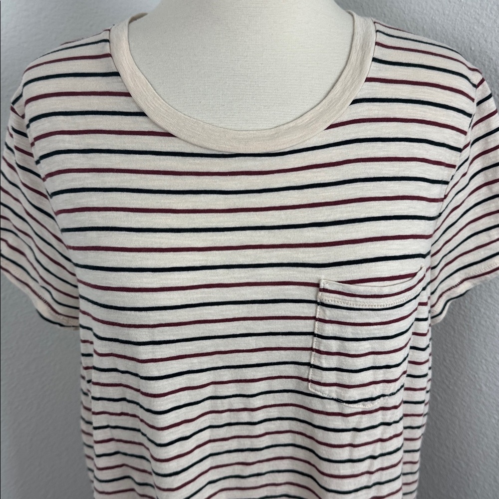 Madewell Striped Pocket Tee, Sz XL - Picture 3 of 9